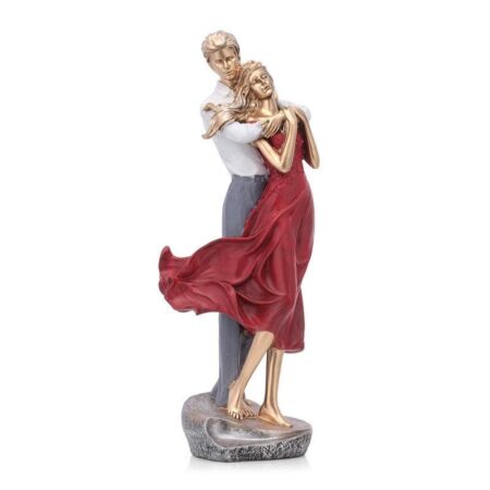Golden Couple Figurine, Romantic Dance Sculpture, Love Statue for Home Decor
