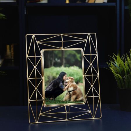 Elegant Metal Geometric Designer Photo Frame | Decorative Frames For Wall, Table, Living Room, Bedroom Decoration Frames For Home Decor | Best Gift for home decor, Birthday, Anniversary, Valentine's day