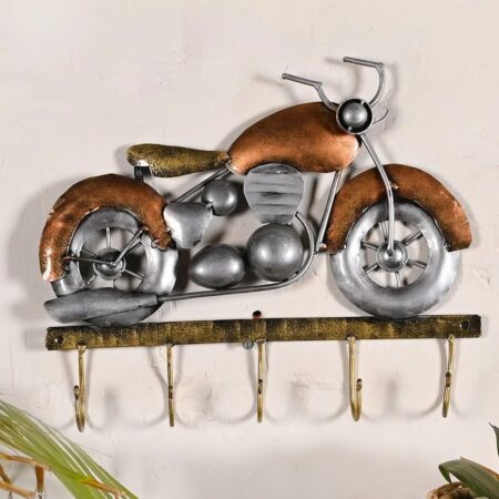 Decorative Bike Key Holder in Metal for Wall D?cor | Handcrafted Vintage Motorcycle Design Key Stand | Home & Office Wall Hanging