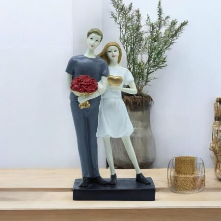 Handmade Ceramic Couple Sculpture Unique Home Decor for Living Room or Office