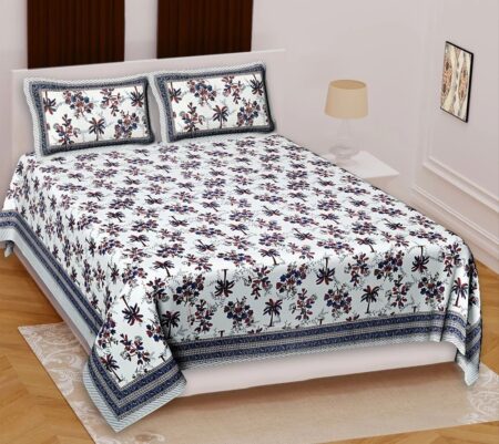Classic Rajasthani Cotton King Size Bedsheet Soft, Printed, Breathable Indian Bed Sheet
