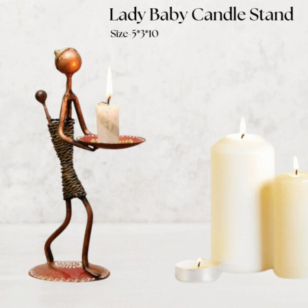 Decorative Metal Lady Baby Candle Holder Artistic Tealight Holder for Table Living Room Decor