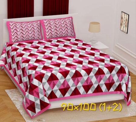 Premium Jaipuri Printed Cotton Double / King Size Bedsheet ? Soft Rajasthani Block?Print Design, 100% Breathable Cotton for Bedroom Decor