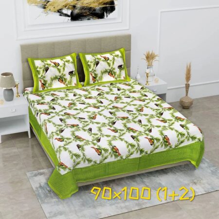 Jaipuri King Size Cotton Double Bedsheet ? 100% Pure Cotton, Traditional Rajasthani Hand?Block Print, Soft & Breathable Bed Linen